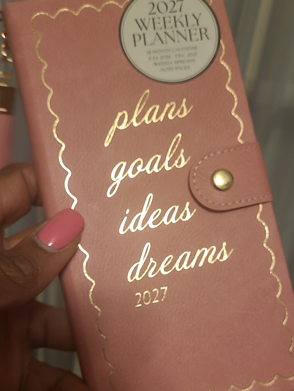 2027 Weekly Planner Pink Faux Leather with Gold Foil - Picture 7 of 10